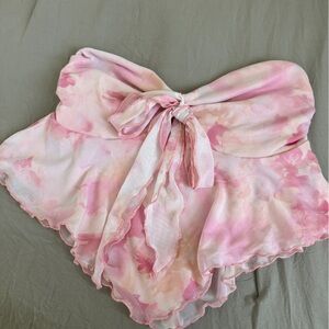 Pink Floral Crop Top